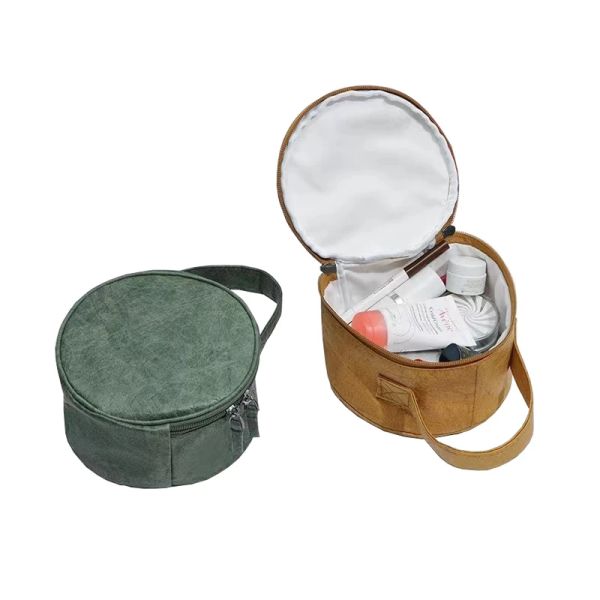 Washable Tyvek Cosmetic Round Handbag